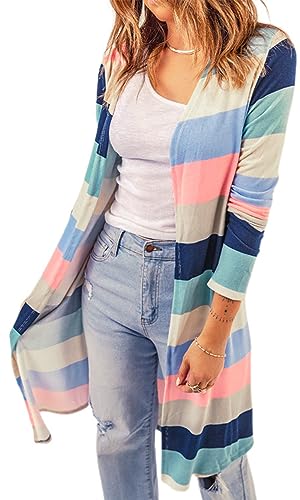 Image of Womens Leopard Print Cardigan Lightweight Long Sleeve Open Front Fall Cardigans S-XXL