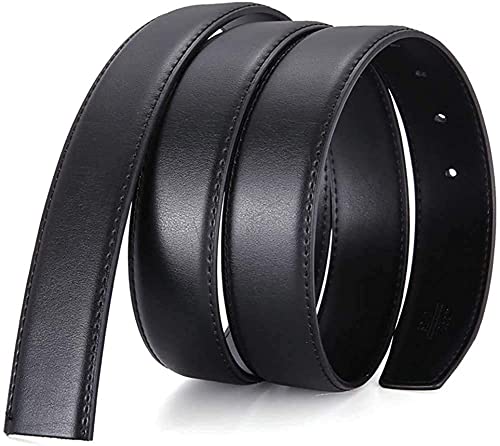 Men's Leather Hole Belt Strap Without Buckle, Strap ONLY 2.8/3.0/3.2/3.5/3.8cm（5size） wide,replacement belt