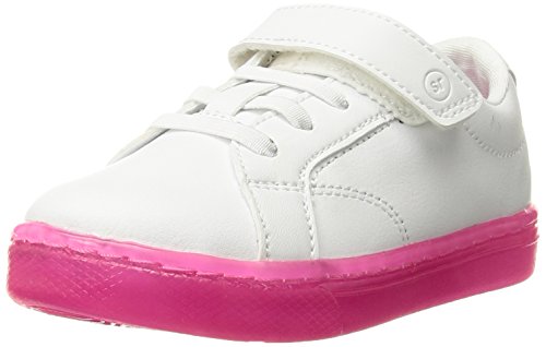 Stride Rite Girl's Lighted Casual Sneaker, White/Pink, 2 M US Little Kid