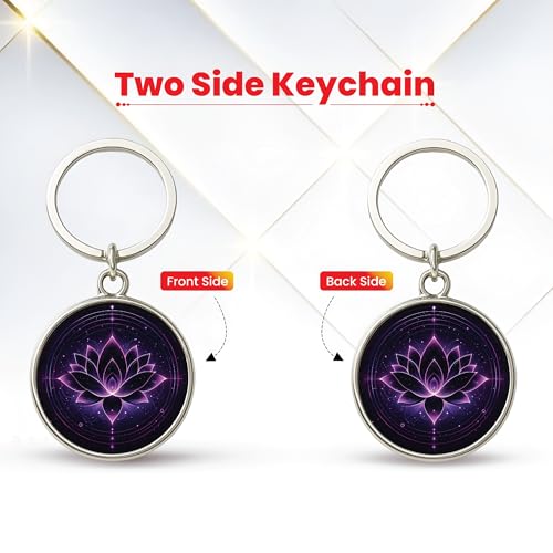 Image of MG | Protective Evil Eye /Spiritual Symbols /Om /Motivational Keychains | Double-Sided Metal Key Ring | Good Luck and devine Charm for Car, Bike, Home & Office