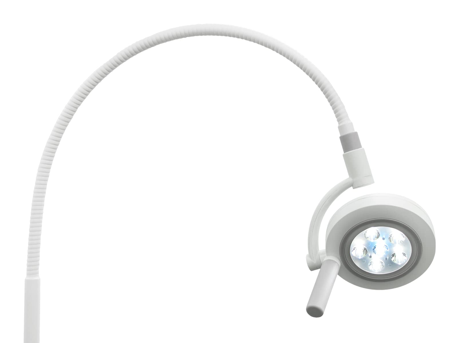 QUIRUMED Lámpara examen LED Touchless de techo, Niveles de brillo, Brazo flexible, Sin contacto, Giro 320º, Control de brillo, Blanca, Multiposicionable