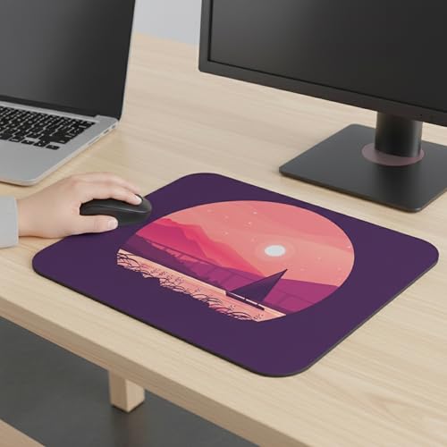 Image of Premium Non-Slip Mouse Pad | Smooth Surface for Optical & Laser Mouse | Durable Base Designs | Ideal for Office, Home & Gaming (Scenic Design Print -Night)