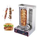 HAKKA Electric Shawarma Doner Kebab Machine, 360° Rotating Rotisserie Grill Commercial 2800W Vertical Stainless Steel Broiler Gyro Meat Roaster with Heating Plate
