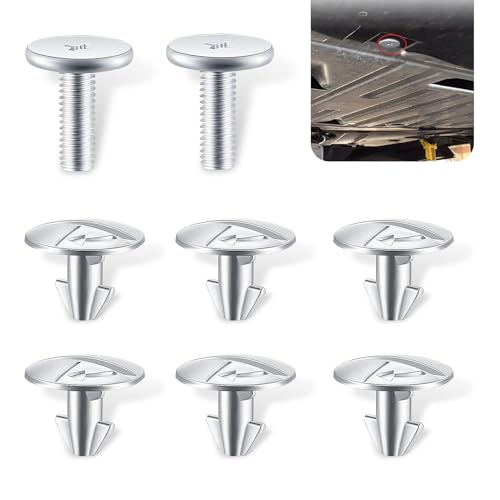 Image of 8 PCS Car Engine Cover Bolt Hardwares, Metal Vehicle Radiator Screw Replacements, 90674-TY2-A01 Automotive Splash Guard Fastening Accessories Compatible with Honda Accord Civic CRV (Silver)