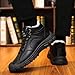 Men's Winter Snow Boots Warm Fur Lined Waterproof Snow Sneakers Fashionable Men's Shoes Width Arch Support for Outdoor Hiking (Black,8.5)