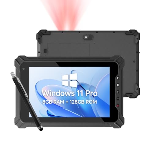 Arrvel Rugged Tablet with Barcode Scanner I87J, 8 inch Windows 11 Pro with HW N4680 Scan Engine, 1D/2D QR Inventory Scanner, 8GB+128GB Industrial Tablet for ERP WMS, Warehouse, Logistics, Retail, IP65