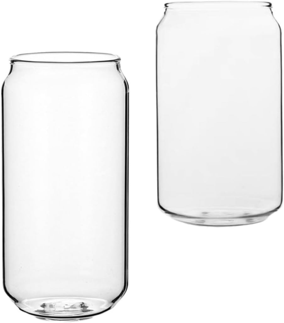 Healifty 2pcs Heat Resistant Glass Drinking Cups Transparent Water Cups for Cocktail and Daily Use