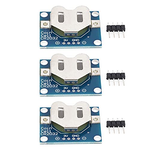 3 Piezas Placa de Montaje de Batería Botón CR2032 Portapilas Módulo de Soporte Pila Boton de Celda de Moneda con Puerto de Clavija Contacto 2,54 MM
