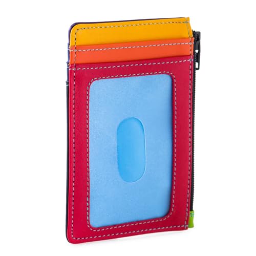 Image of Mywalit Multi-coloured Unisex Adults Classic Plastic Wallet with 4 Credit Card Slots, Transparent ID Card Window, External Zip Coin Pocket