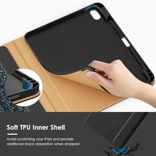 VIKESI Keyboard Case for iPad (A16,2025) 11th Generation/iPad 10th Generation Case (10.9" 2022),Premium Leather Smart Cover,Built-in Breathing Light,Function Row,Pencil Holder,Card Slots - Image 5