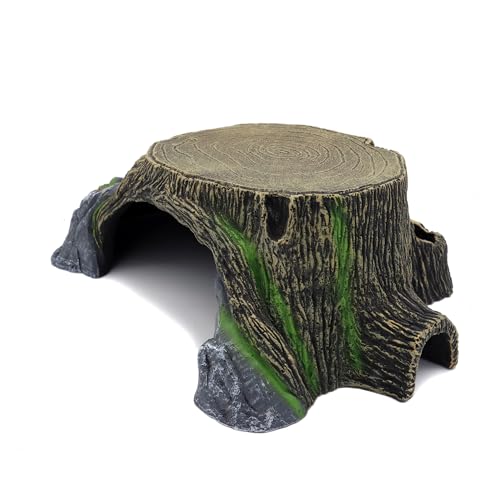 image for JIHAQUA Extra Large Resin Reptile Hideouts Cave Habitat Decor for Rept