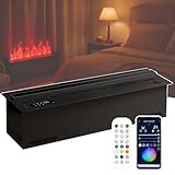 GESTION AUTOMATIQUE DE L'EAU : Profitez d'une détente absolue grâce à un système d'eau entièrement automatisé. La cheminée à vapeur d'eau 3D est équipée d'un système d'entrée/sortie automatique intégré permettant un raccordement direct à l'arrivée d'eau (tuyau inclus), éliminant ainsi les remplissages manuels. Des capteurs intelligents maintiennent automatiquement un niveau d'eau optimal.