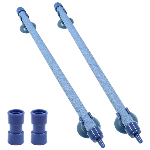 Image of 2 Pieces Blue 10 Inch Air Stone Bar Fish Tank Bubble Diffuser | Air Pump Aquarium, Bubble Wall, Bubble Release Tube