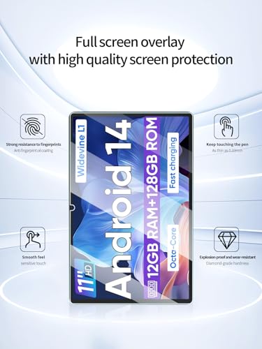 Protector de pantalla para WXUNJA C5-PTB Tablet Android 11" miniatura 2