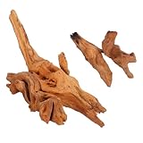 HIAKDOFT 2 Piezas Madera Natural para Acuario Decoración Pequeña Troncos Acuarios para Terrarios y Plantados
