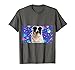 90er Jahre Aufkleber Muster Hund Border Collie T-Shirt