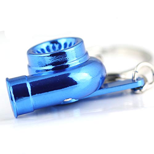 Image of maycom Spinning Turbo Keychain Keyring Turbocharger Turbine Key Chain Ring Keyrings (Metallic Blue)