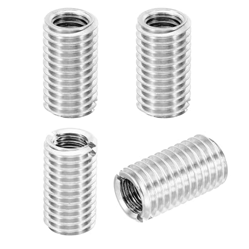 PATIKIL Thread Adapters Sleeve Reducing Nut, 4 Pcs M14xM10x25mm Male to Female Repair Insert Nut Screw Reducer Conversion Stainless Steel Fastener, Silver Tone