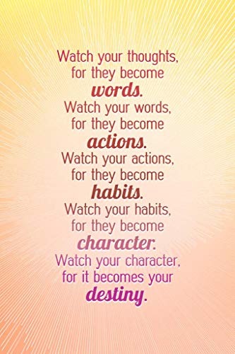 Image of Laminated Watch Your Thoughts Bright Color Motivational Inspirational Teamwork Quote Inspire Quotation Gratitude Positivity Support Motivate Sign Good Vibes Social Work Poster Dry Erase Sign 24x36