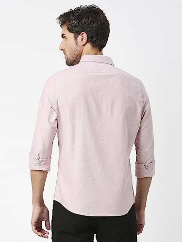 Image of Thomas Scott Men's Premium Slim Fit 100% Cotton Casual Shirt | Button-Down Collar | Full Sleeves | Solid Shirt for Men