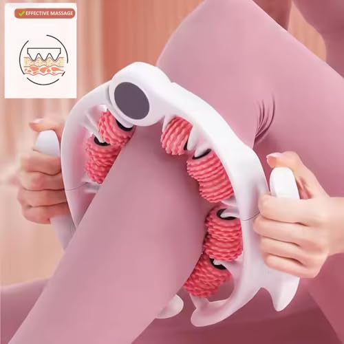 Rullo Per Massaggio Anticellulite – Massaggiatore Cellu Roll Automassaggio Muscolare Gambe Glutei Fitness Yoga (Rosa) - 7