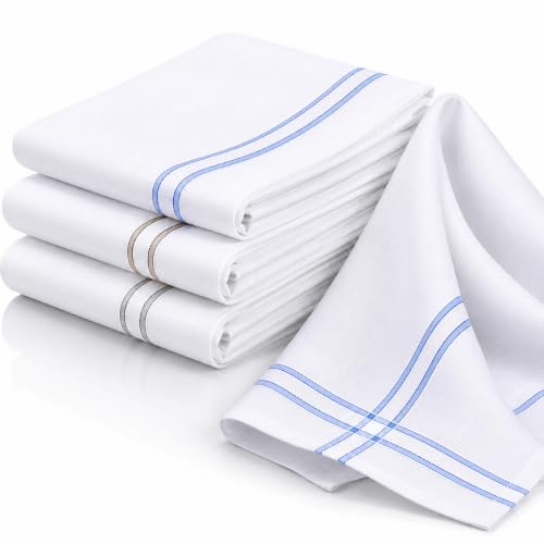 Image of Handkerchief for Men Cotton | Soft Pure Cotton Hanky Set for Men & Boys | White Rumal for Kids | Large Size 43 x 43 cm | Reusable Daily Use