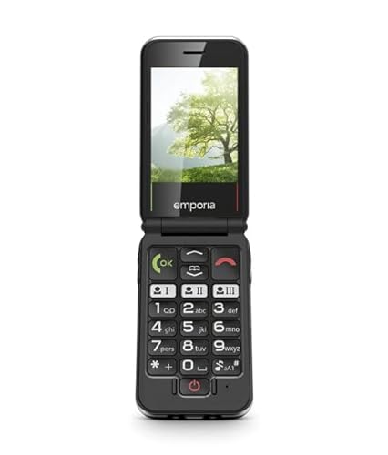 emporiaJOY-LTE Handy, 4G-Volte-Klapphandy für Senioren ohne Vertrag mit Notruftaste, 2,8-Zoll-Display, Rot