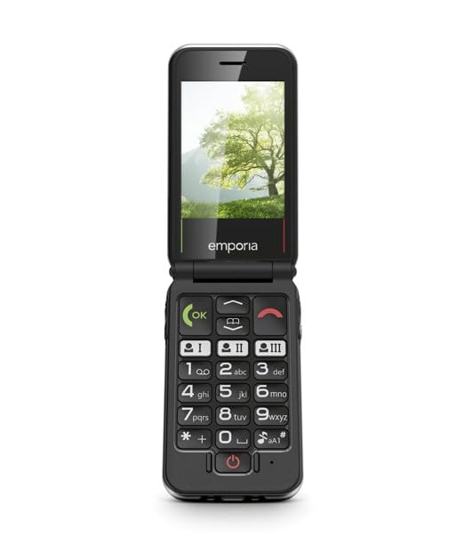 Emporia Joy-LTE Téléphone Portable pour Seniors 4G Volte | Téléphone Portable Pliable sans contrat | Téléphone Portable avec Bou
