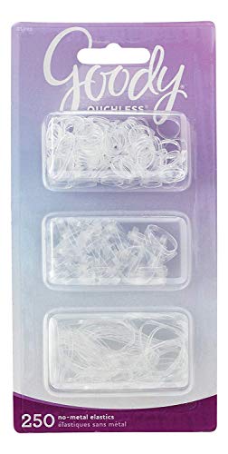 Goody Lot de 250 élastiques pour cheveux de tailles différentes Ne blessent pas Transparent