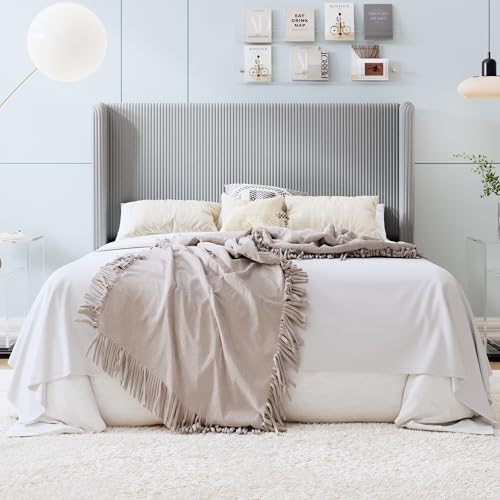 SHA CERLIN Queen Size Corduroy Upholstered Platform Bed Frame with