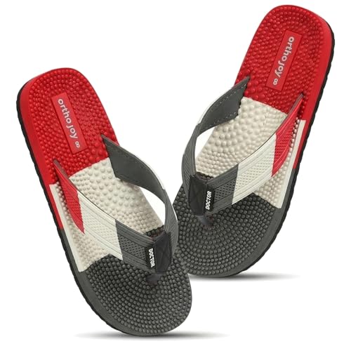 Image of Men's Orthopedic Doctor Slippers with Acupressure Sole | Extra Soft Ortho Chappal for Men | Daily Use Home & Casual Footwear | Soft Cushion Foam Slipper for Man - Lightweight, Anti-Skid Rubber