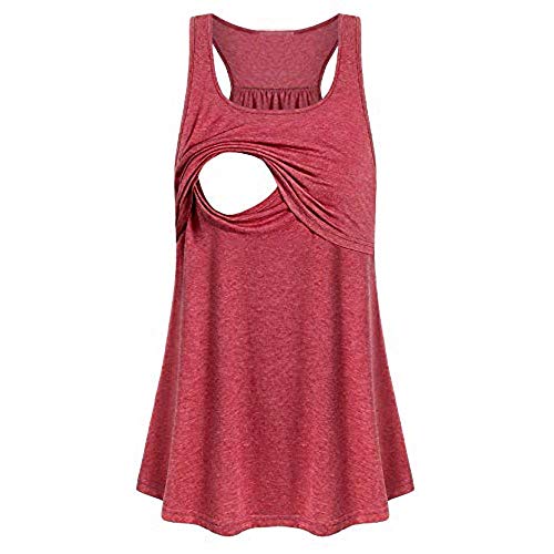 QinMM Camiseta de Lactancia sin Mangas, Holgada, cómoda, con Camisa de Maternidad de Mujer, Blusa de Tirantes para Invierno Verano Primavera otoño