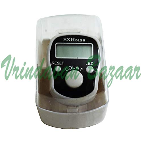 White Finger Ring Counter with LED Light Electronic Tally Counter- VRINDAVANBAZAAR.COM