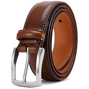 DOOPAI Mens Dress Belt -Genuine Leather Dress Belts For Men,Casual Suit Jeans Belt-Single Prong Buckle black belt