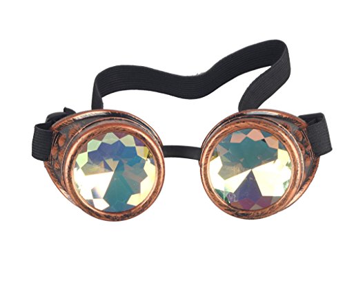 FUT ABS Rainbow Lens Glasses Costume Photo Props Vintage Steampunk Goggles Glasses Gothic Cosplay Goggles FUT ABS Rainbow Lens Glasses Costume Photo Props Vintage Steampunk Goggles Glasses Gothic Cosplay Goggles