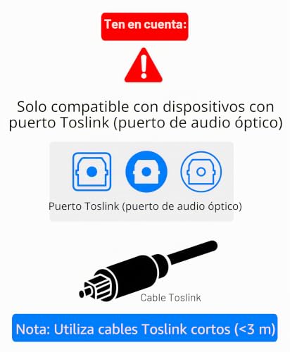 Divisor Toslink 1 en 2 salidas BlueRigger compatible con Dolby Digital y sonido DTS 5.1 2