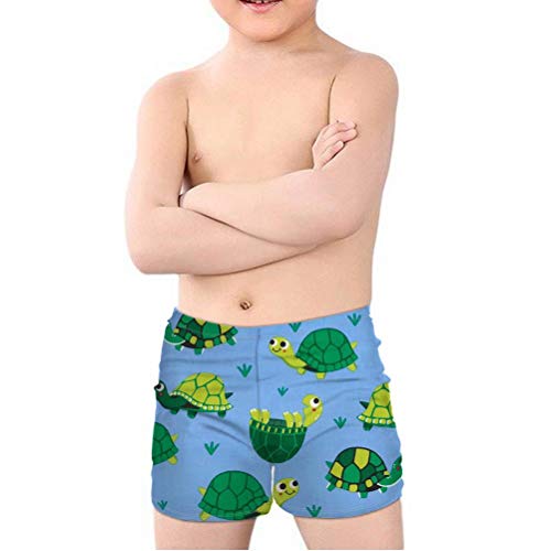 chaqlin Kinder-Badehose für Jungen, leicht, Outdoor, Urlaub, Sport, Schwimmen, Surfen, Hose für Kinder, Boardshorts für Alter 5-14 Jahre Gr. Taille 56/58 cm(5-6 Jahre), Schildkröte 2 Cover