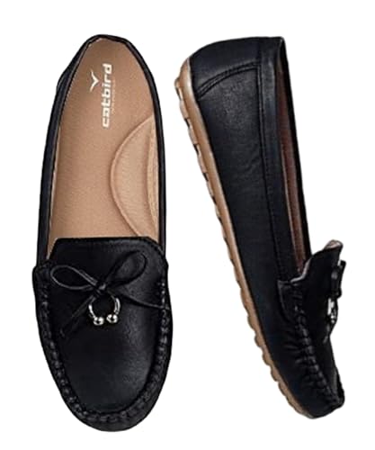 Image of CatBird Women's Slip-On Loafers | Cushioned Comfort Flats with Bow & Metal Detail | Lightweight Office & Casual Shoes | Anti-Slip Sole