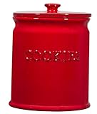Home Essentials & Beyond 75098 Red Antique Embossed Cookie Jar - 117 oz.