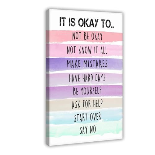 Toile It Is Okay to Not Be Okay cadeau bien-être pour ami ou thérapeute
