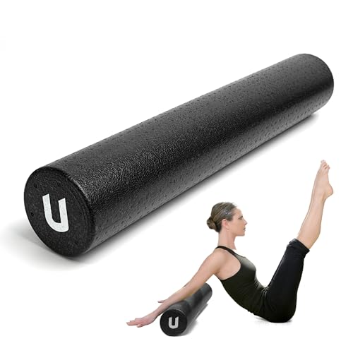 unycos - Rodillo Masajeador de EPP【90x15 cm】Cilindro de Espuma Dura para Terapia y Masaje Muscular, Fitness, Foam Roller Ligero de Alta Resistencia para Yoga, Pilates y Alivio de Tensiones (Negro)