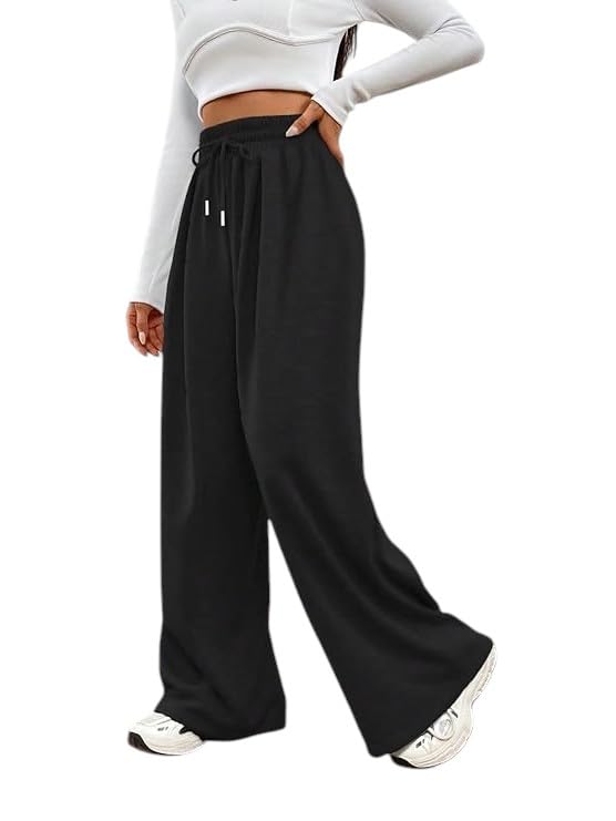 dockstreet Straight Wide fit Long Length Open Bottom Jogger for Women/Trending Multi Pocket Style, Relaxed Casual Pants for Women-picture-52