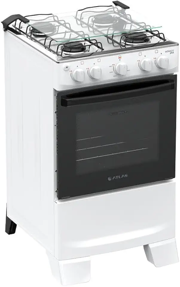 Fogão 4 Bocas Atlas Mônaco Plus Mesa Inox Bivolt