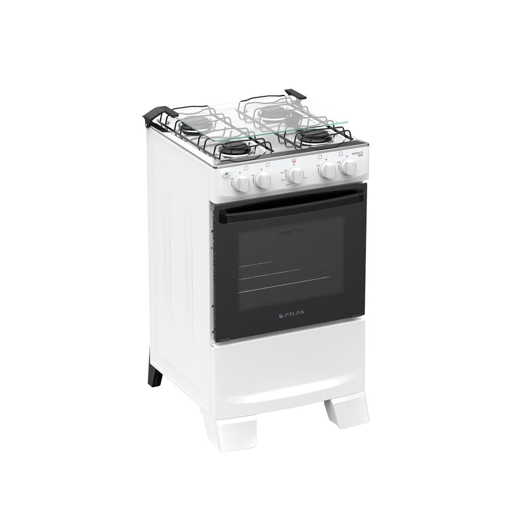 Fogão 4 Bocas Atlas Mônaco Plus Mesa Inox Bivolt
