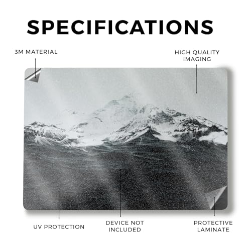 Image of Glossy Glitter Laptop Skin Compatible with Surface Laptop 7 15 inch (2024) - Mountain Waves - Premium 3M Vinyl Protective Wrap Decal Cover - Easy to Apply | Crafted in The USA by MightySkins