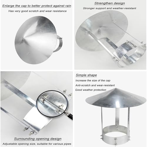 Chapeau de cheminée conique galvanisé 18cm couvercle conduit évacuation