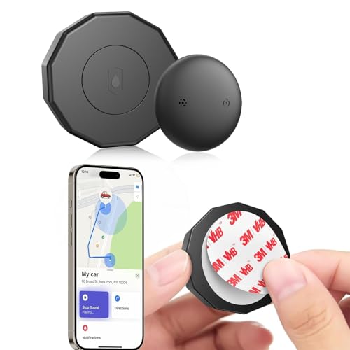 JIARUI Rastreador para vehículos, mini dispositivo de seguimiento con calcomanía ultra adhesiva, (solo iOS) sin tarifa mensual