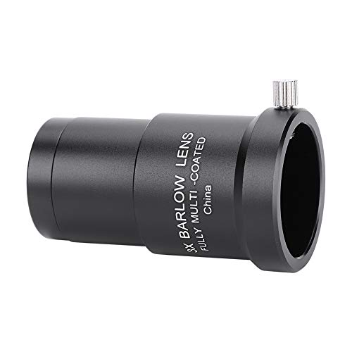 High Transmittance 3X Barlow Lens for Telescope Eyepiece, Suitable for Astronomical Observation, Clear Views, Full Coated,1.25 Inch Interface