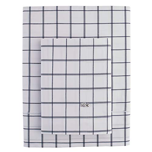 Lacoste Match Point Collection 4-Piece Sheet Set, Queen, Window Pane Navy #TOP12