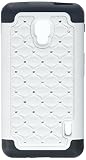 MyBat ASMYNA LG D500 (Optimus F6) Luxurious Lattice Dazzling TotalDefense Protector Cover - Retail Packaging - White/Black